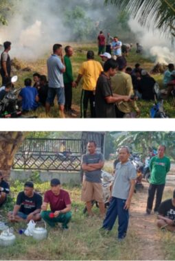 Jelang Peringatan HUT RI Ke-79, Warga Lingkungan Tiga Rejo Mulyo Gotong Royong Bersihkan Lapangan